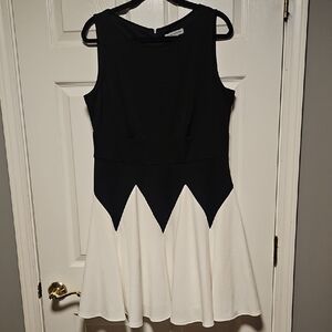 Danny and Nicole Sleeveless Two-Tone Dress